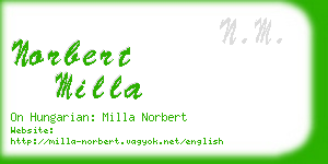 norbert milla business card